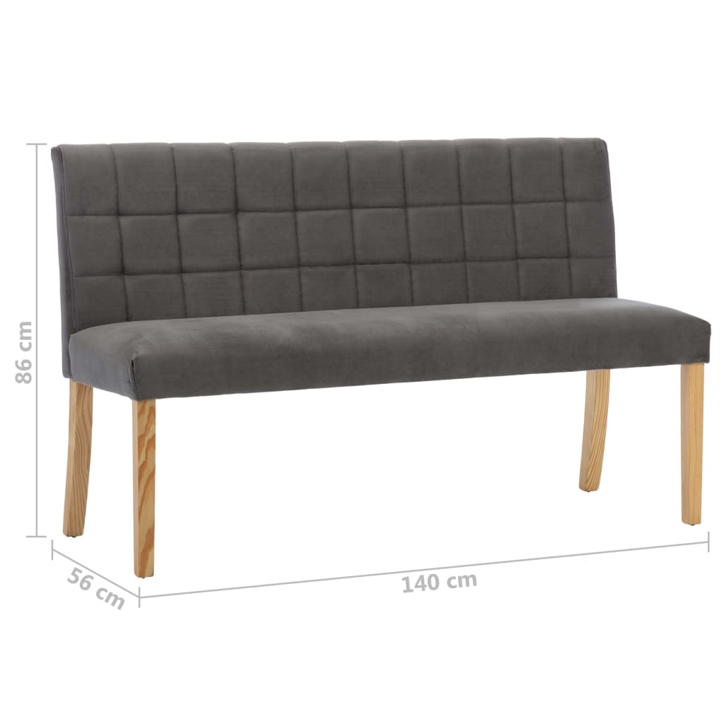 Bankje 140 cm fluweel crèmekleurig