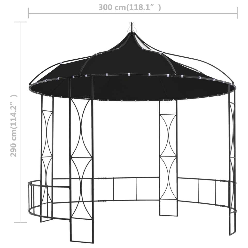 Prieel rond 300x290 cm wit