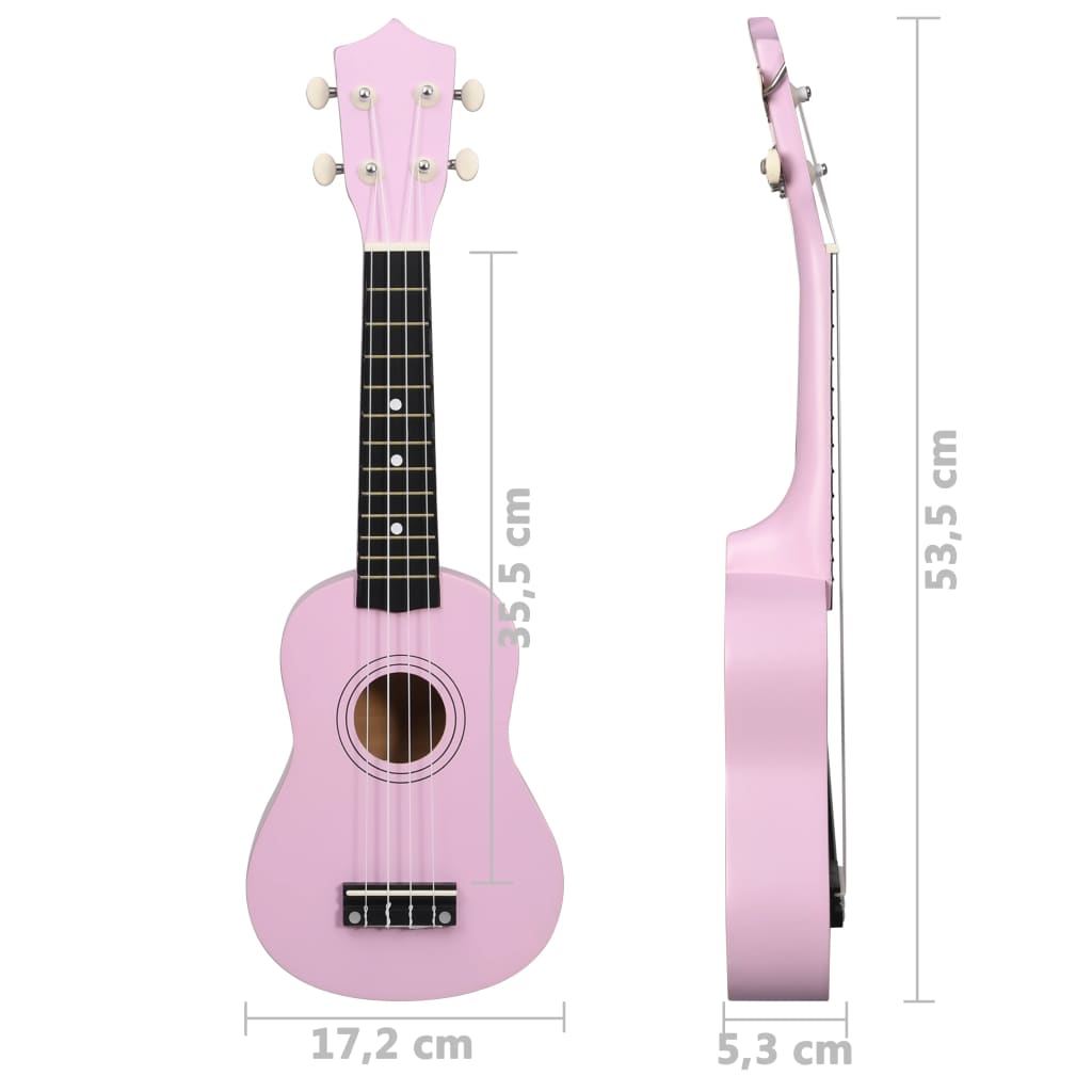 Ukuleleset met tas voor kinderen sopraan 23'' lichthoutkleurig