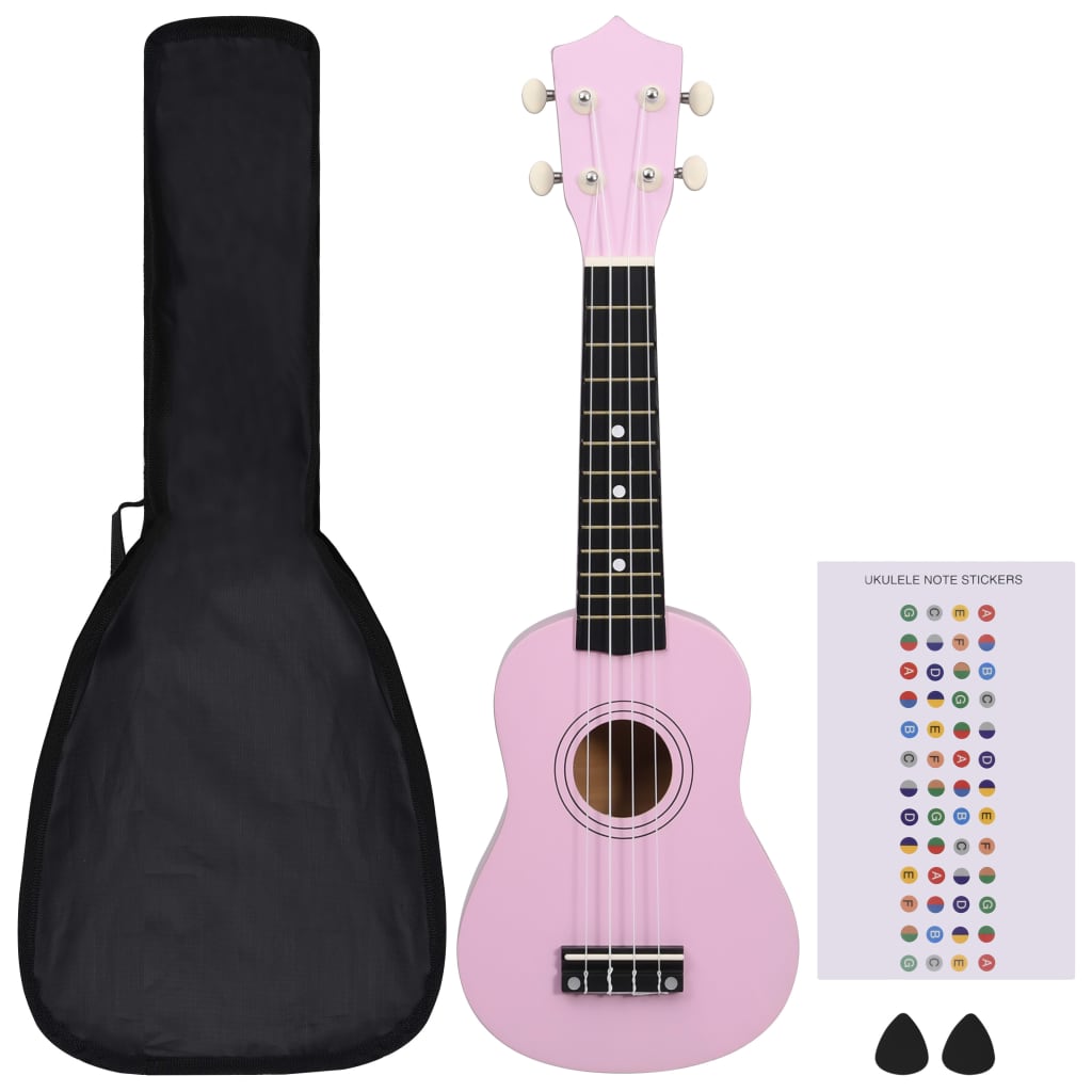 Ukuleleset met tas voor kinderen sopraan 21'' blauw