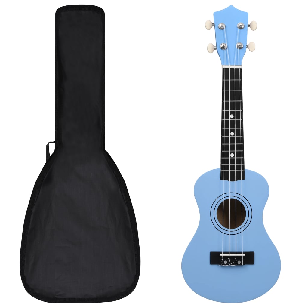 Ukuleleset met tas voor kinderen sopraan 23'' lichthoutkleurig