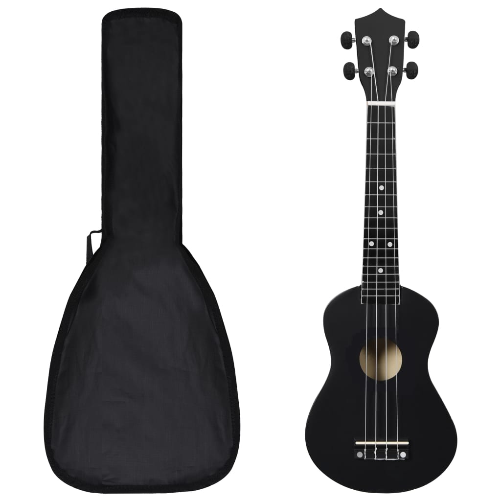 Ukuleleset met tas voor kinderen sopraan 23'' lichthoutkleurig