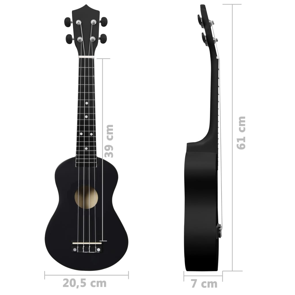 Ukuleleset met tas voor kinderen sopraan 23'' lichthoutkleurig