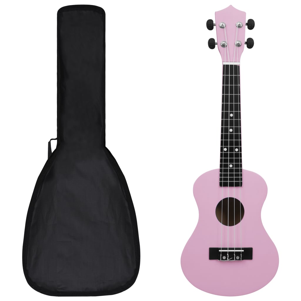 Ukuleleset met tas voor kinderen sopraan 23'' lichthoutkleurig