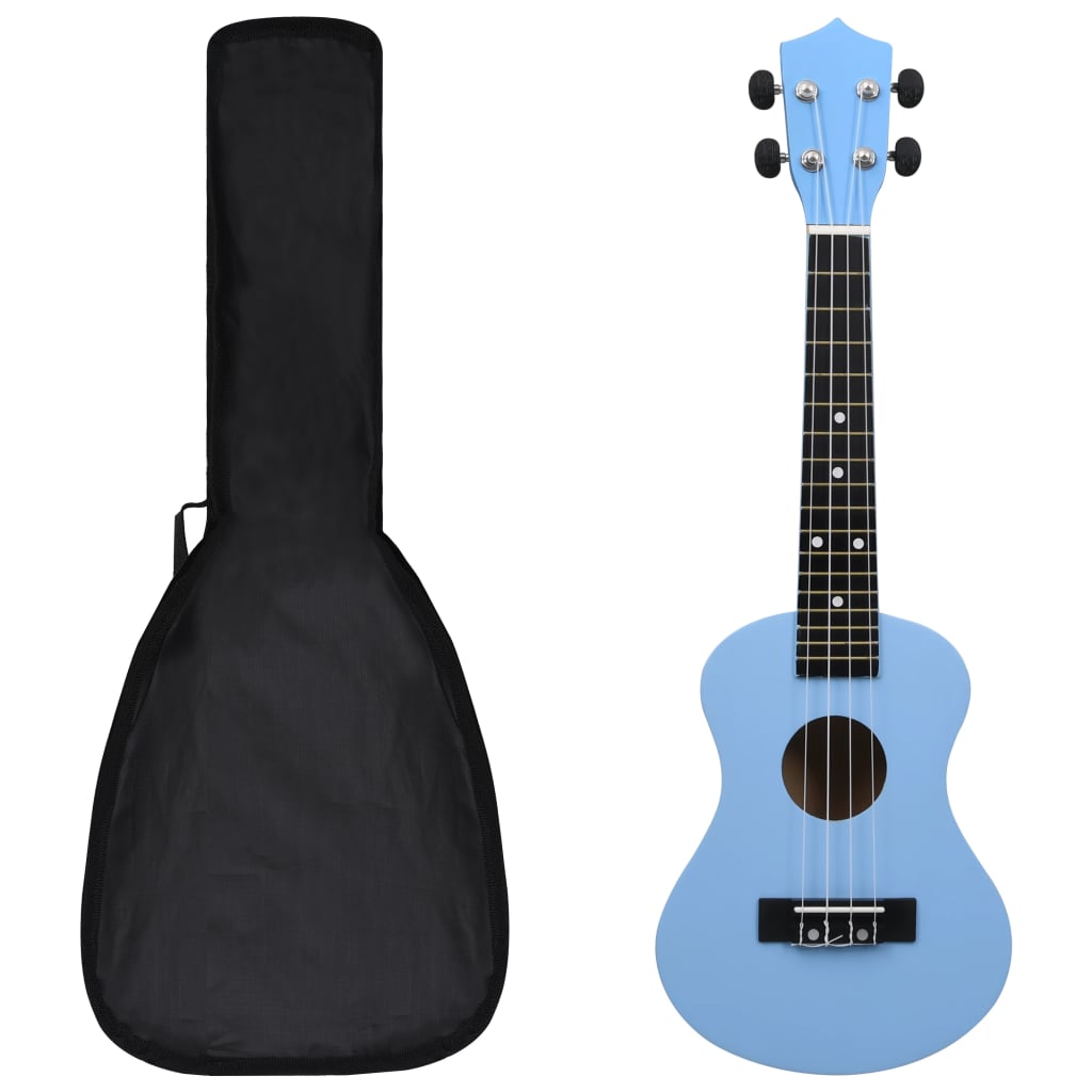 Ukuleleset met tas voor kinderen sopraan 23'' lichthoutkleurig