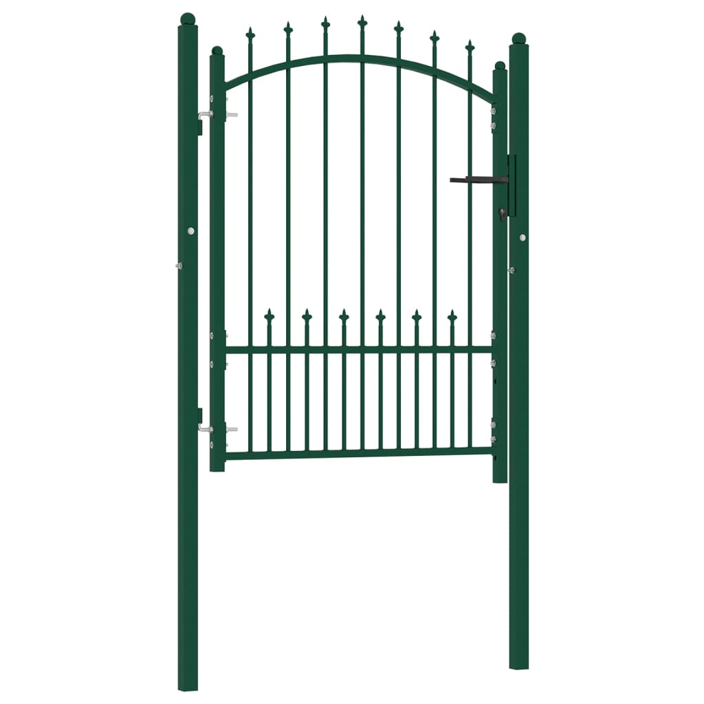 Poort met speerpunten 100x125 cm staal groen