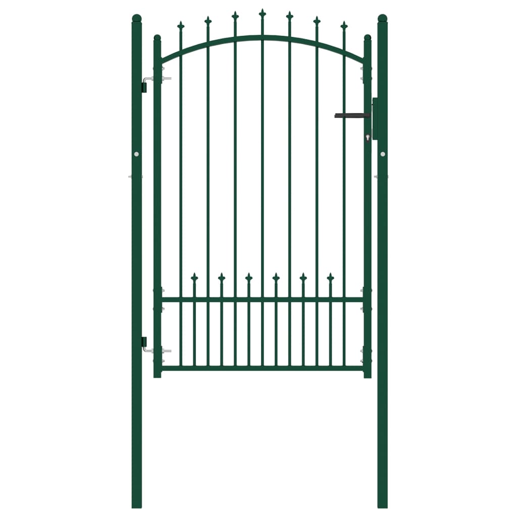 Poort met speerpunten 100x125 cm staal groen