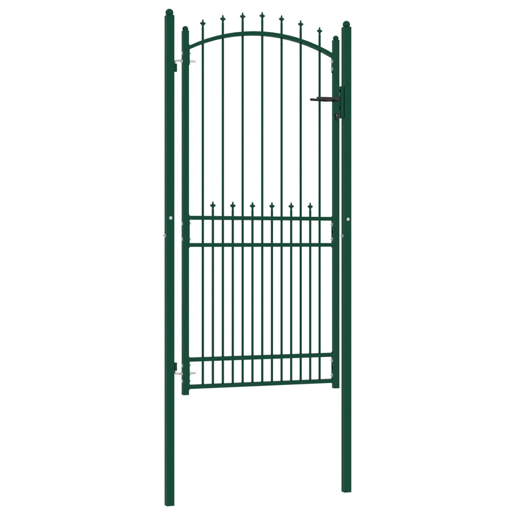 Poort met speerpunten 100x125 cm staal groen