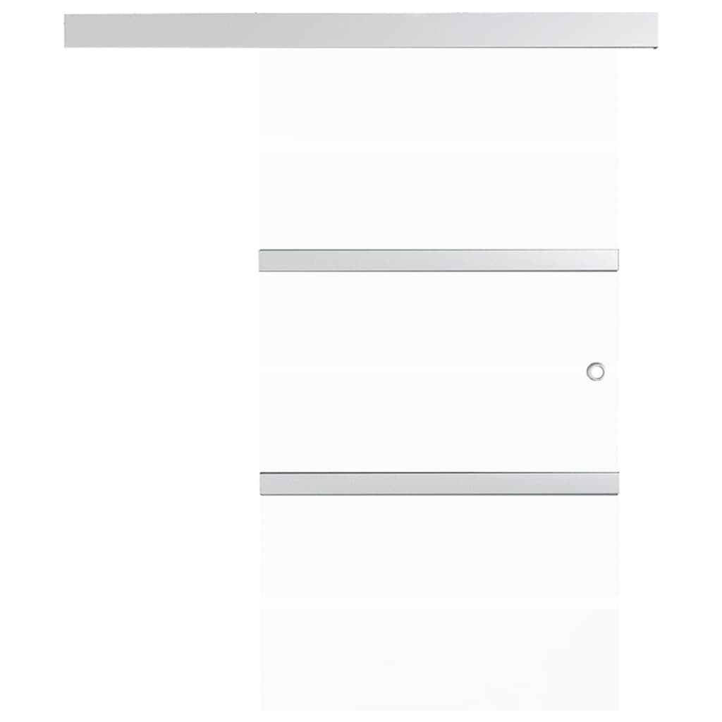 Schuifdeur 76x205 cm ESG-glas en aluminium zilverkleurig