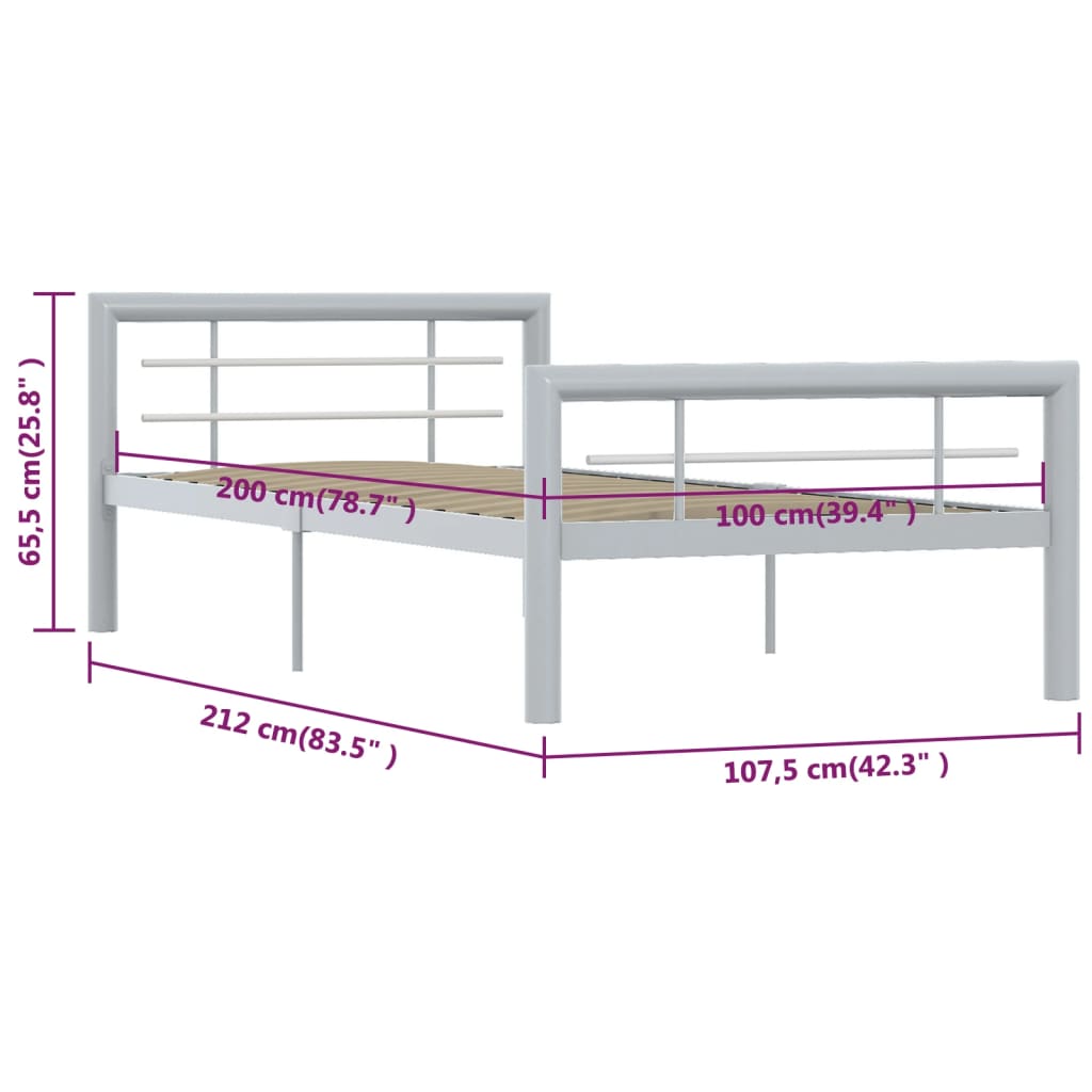 Bedframe metaal 180x200 cm