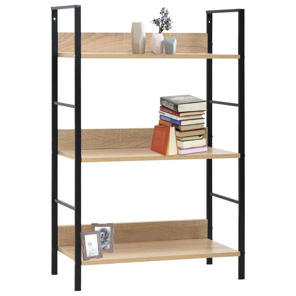 Boekenkast 4 schappen 60x27,6x124,5 cm bewerkt hout eikenkleur