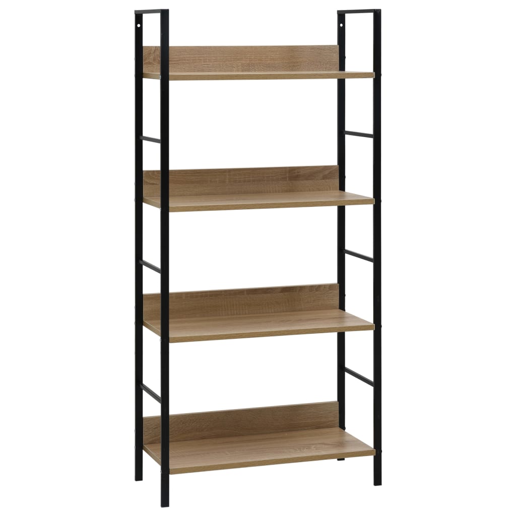 Boekenkast 4 schappen 60x27,6x124,5 cm bewerkt hout eikenkleur