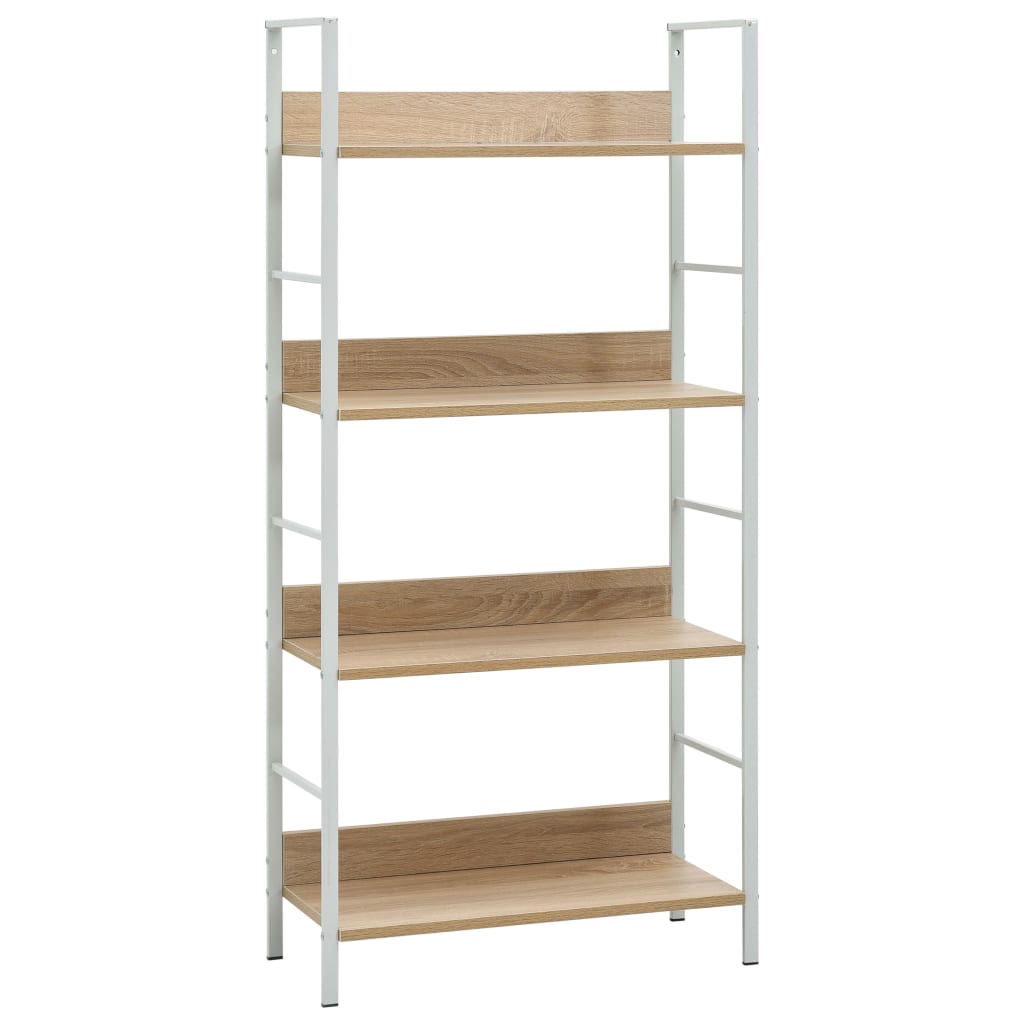 Boekenkast 4 schappen 60x27,6x124,5 cm bewerkt hout eikenkleur