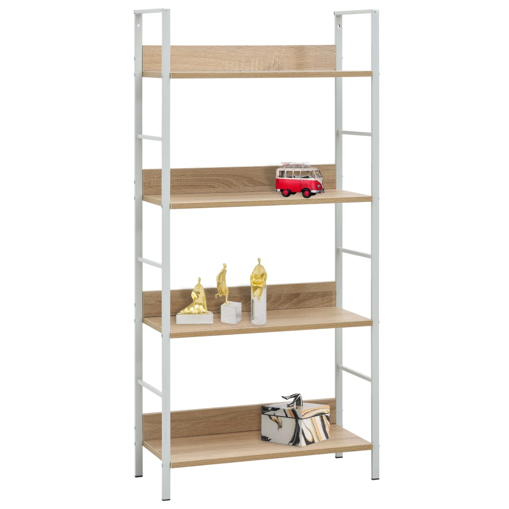 Boekenkast 4 schappen 60x27,6x124,5 cm bewerkt hout eikenkleur