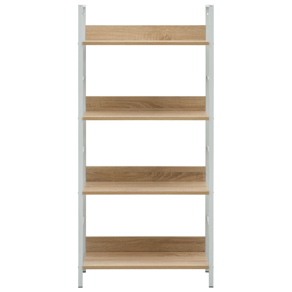 Boekenkast 4 schappen 60x27,6x124,5 cm bewerkt hout eikenkleur