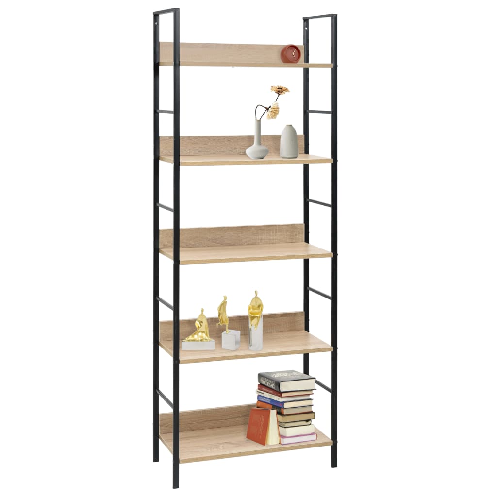 Boekenkast 4 schappen 60x27,6x124,5 cm bewerkt hout eikenkleur