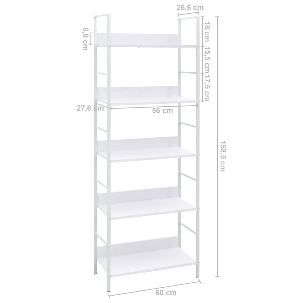 Boekenkast 4 schappen 60x27,6x124,5 cm bewerkt hout eikenkleur