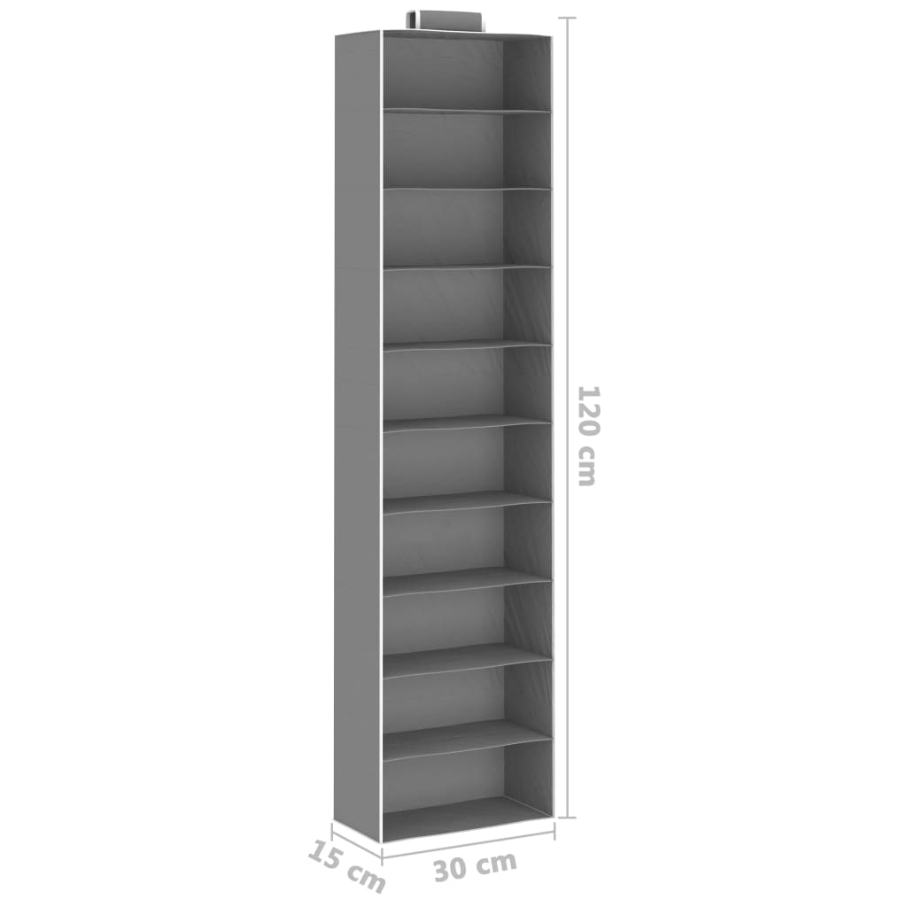 Kledingorganisers hangend 2 st met 4 schappen stof