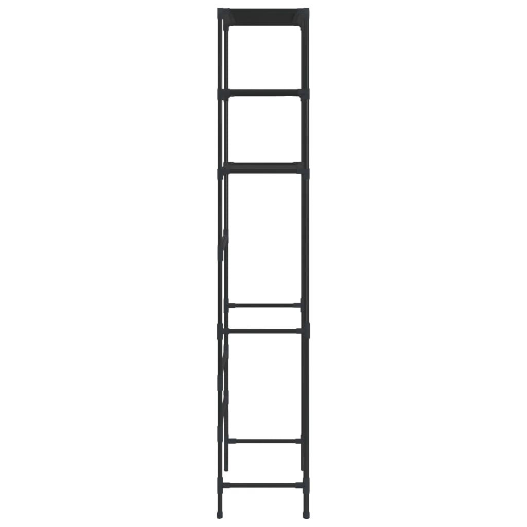 Opbergrek voor boven toilet 3-laags 53x28x169 cm zilverkleurig