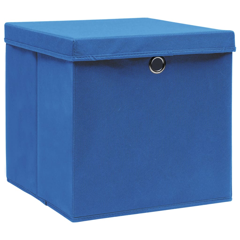 Opbergboxen deksel 4 st 32x32x32 cm stof