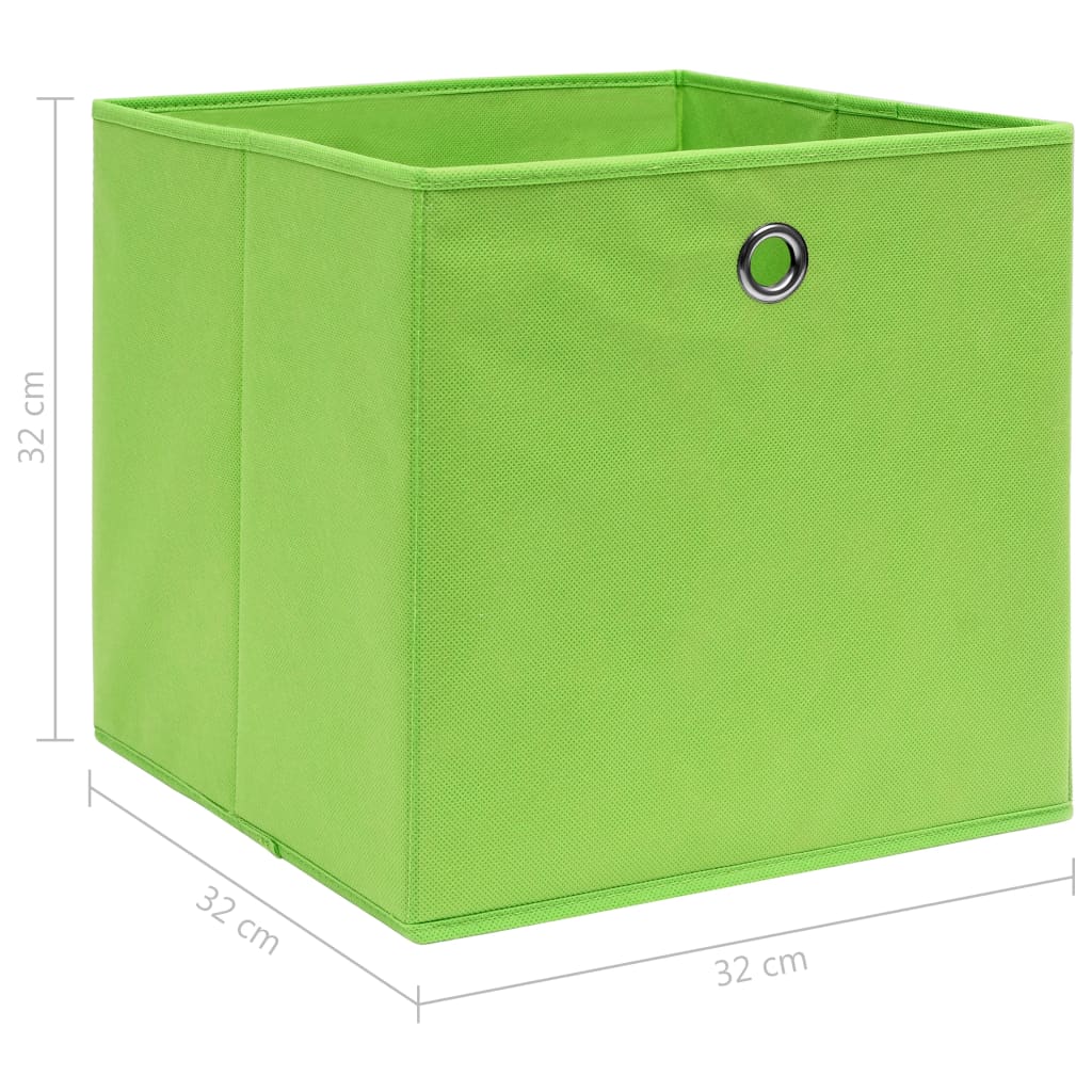 Opbergboxen deksel 4 st 32x32x32 cm stof