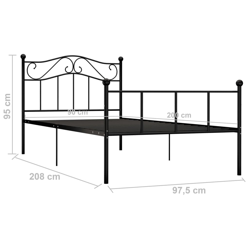 Bedframe metaal 90x200 cm