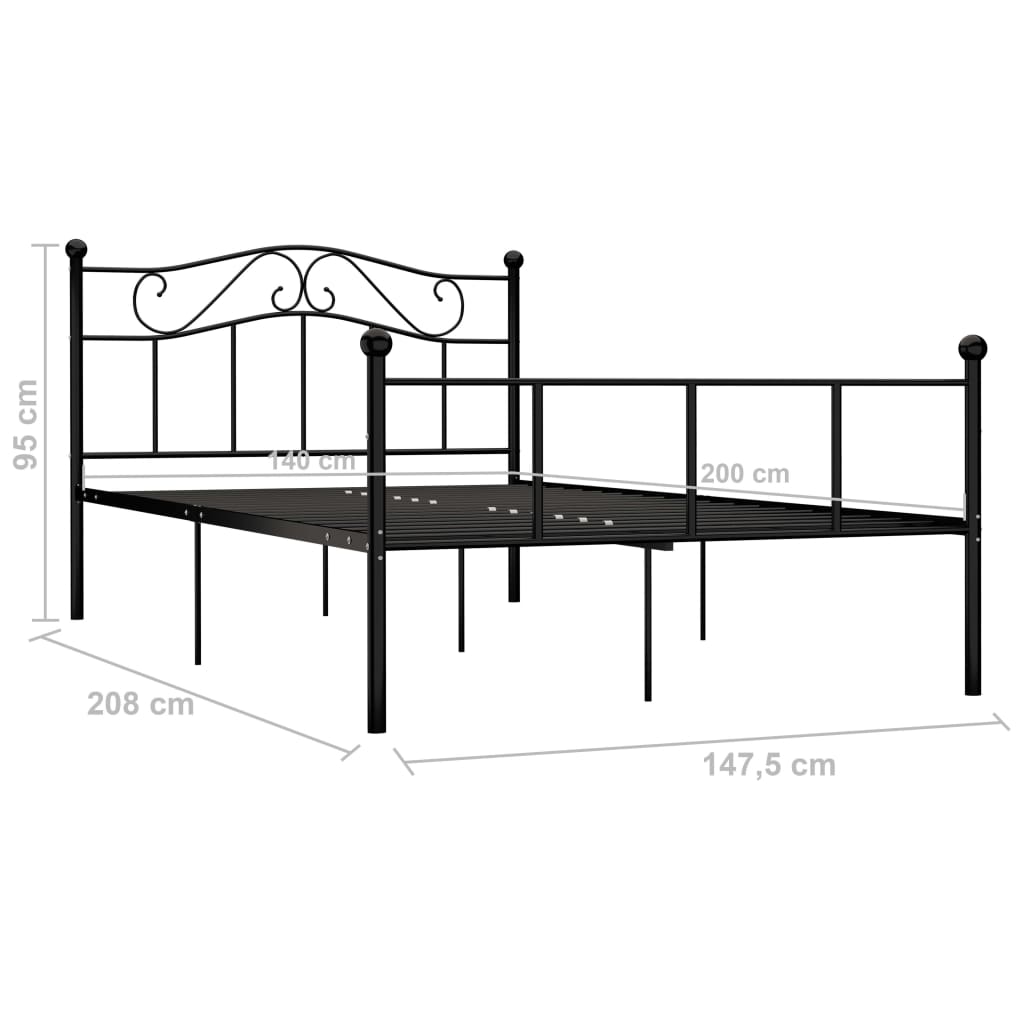 Bedframe metaal 140x200 cm