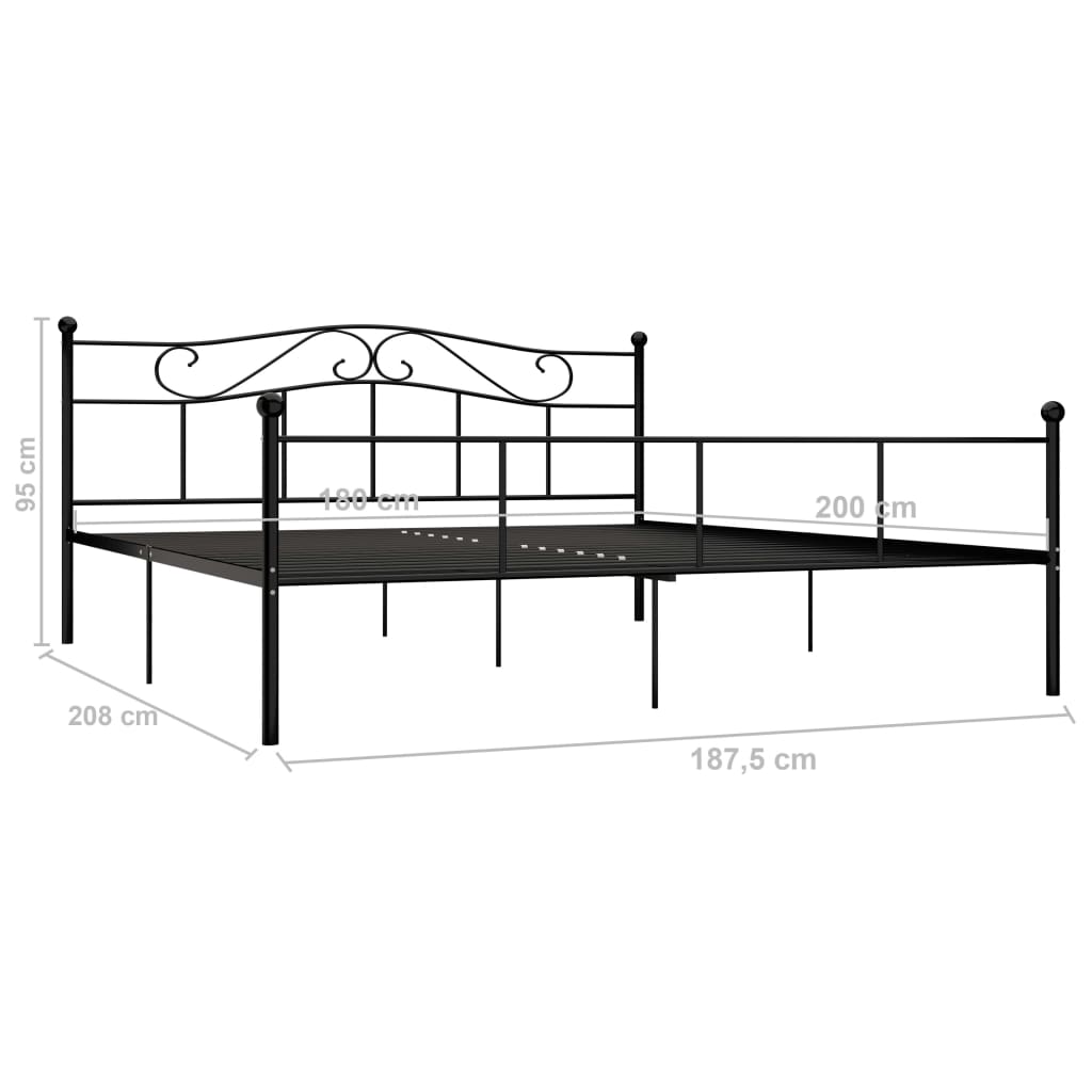 Bedframe metaal 90x200 cm