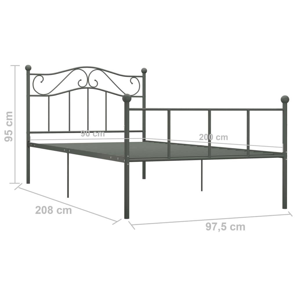 Bedframe metaal 90x200 cm