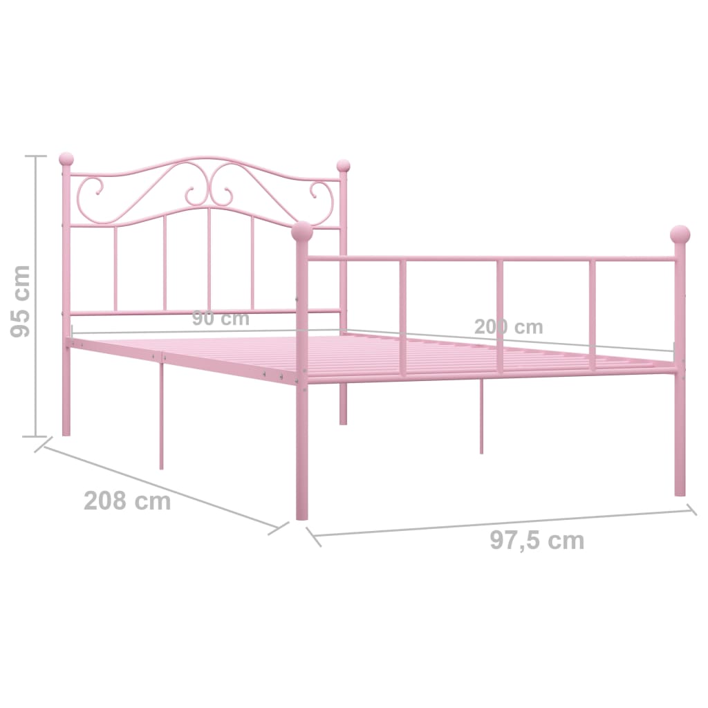 Bedframe metaal 90x200 cm