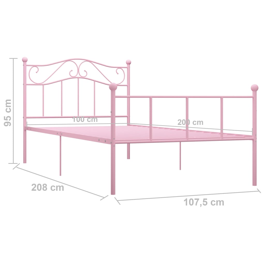 Bedframe metaal 90x200 cm