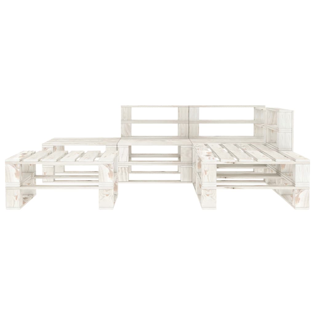 6-delige Loungeset met antracietkleurige kussens pallet hout