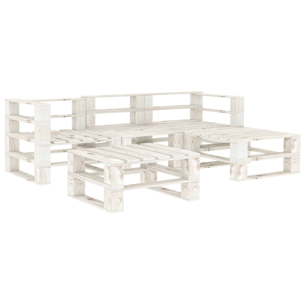 5-delige Loungeset pallet hout wit