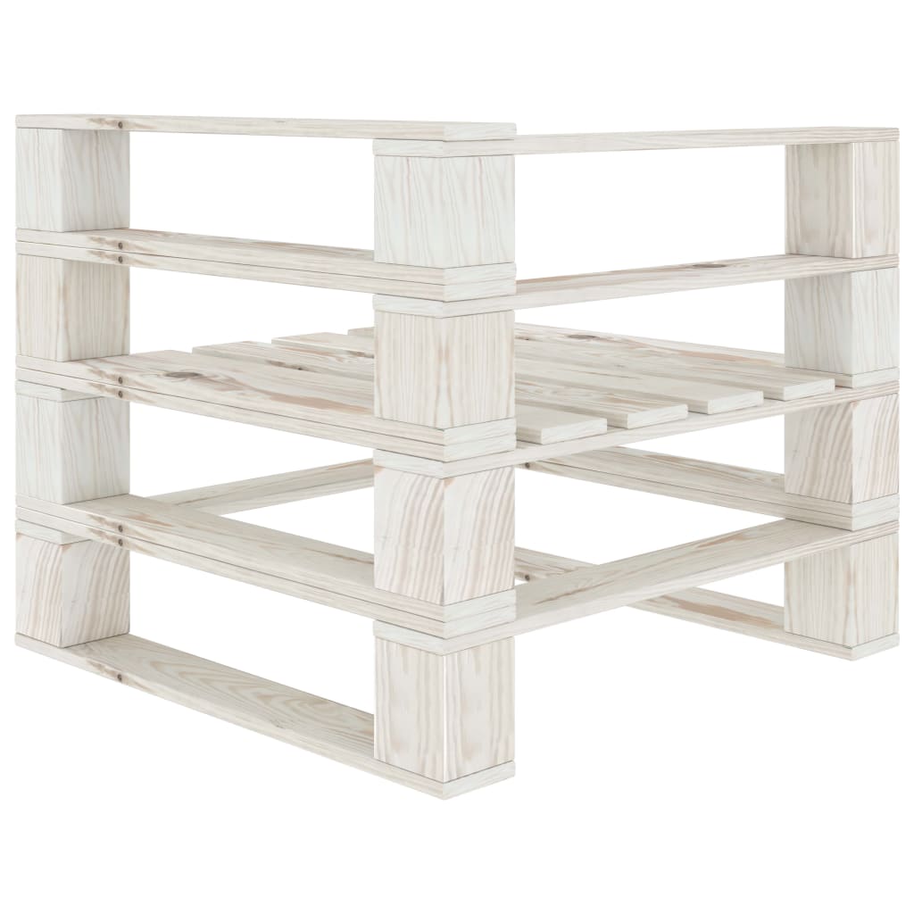 9-delige Loungeset pallet hout wit