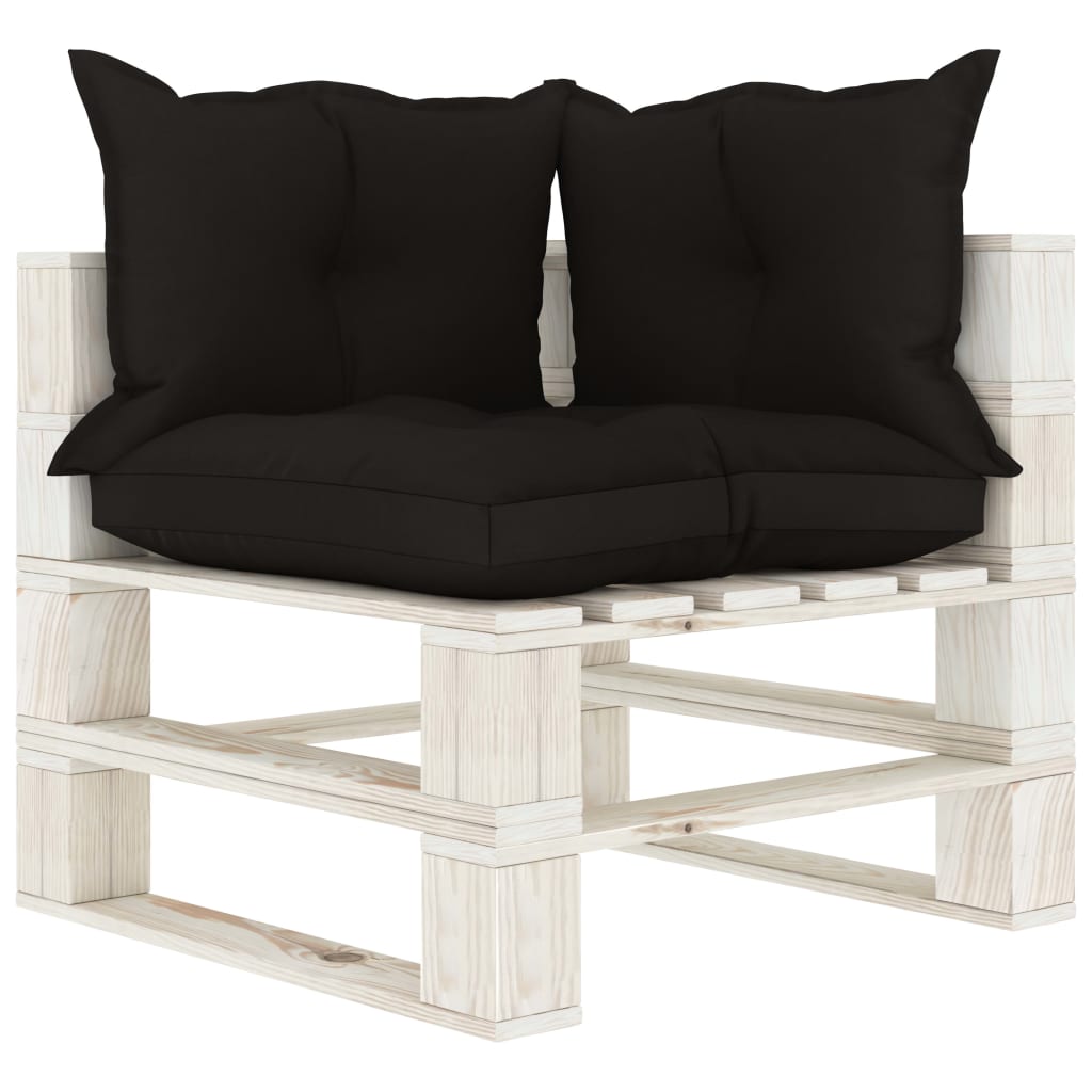 6-delige Loungeset met antracietkleurige kussens pallet hout