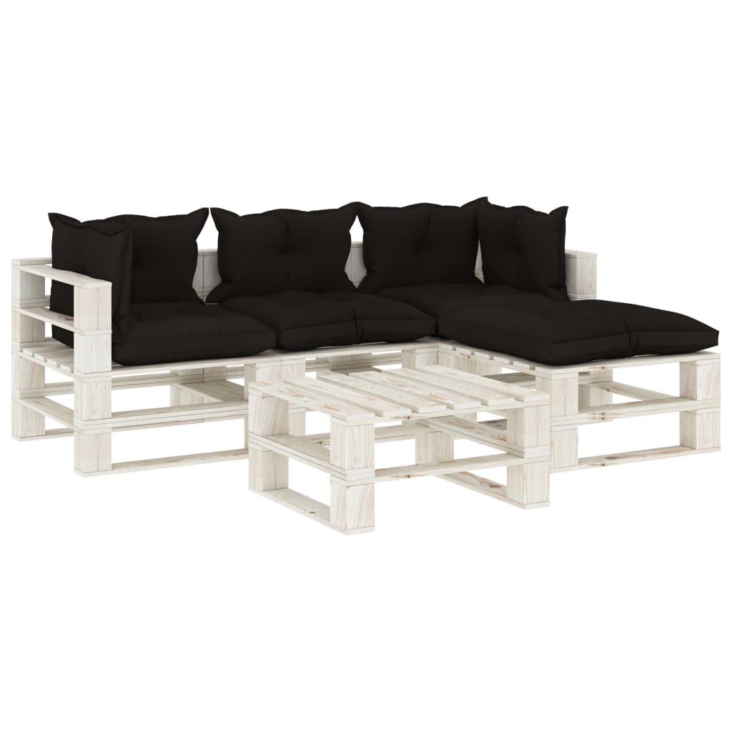 5-delige Loungeset pallet hout wit