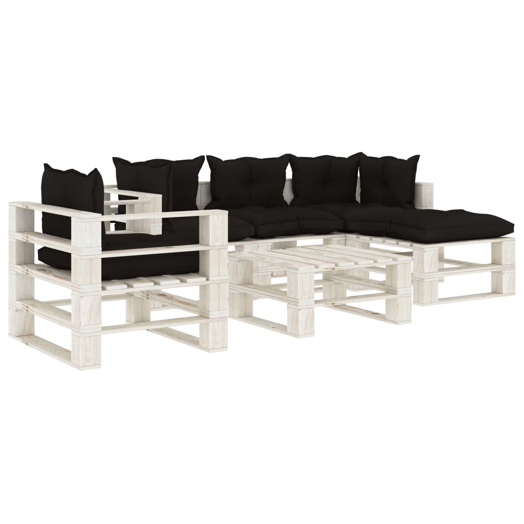 6-delige Loungeset pallet hout wit