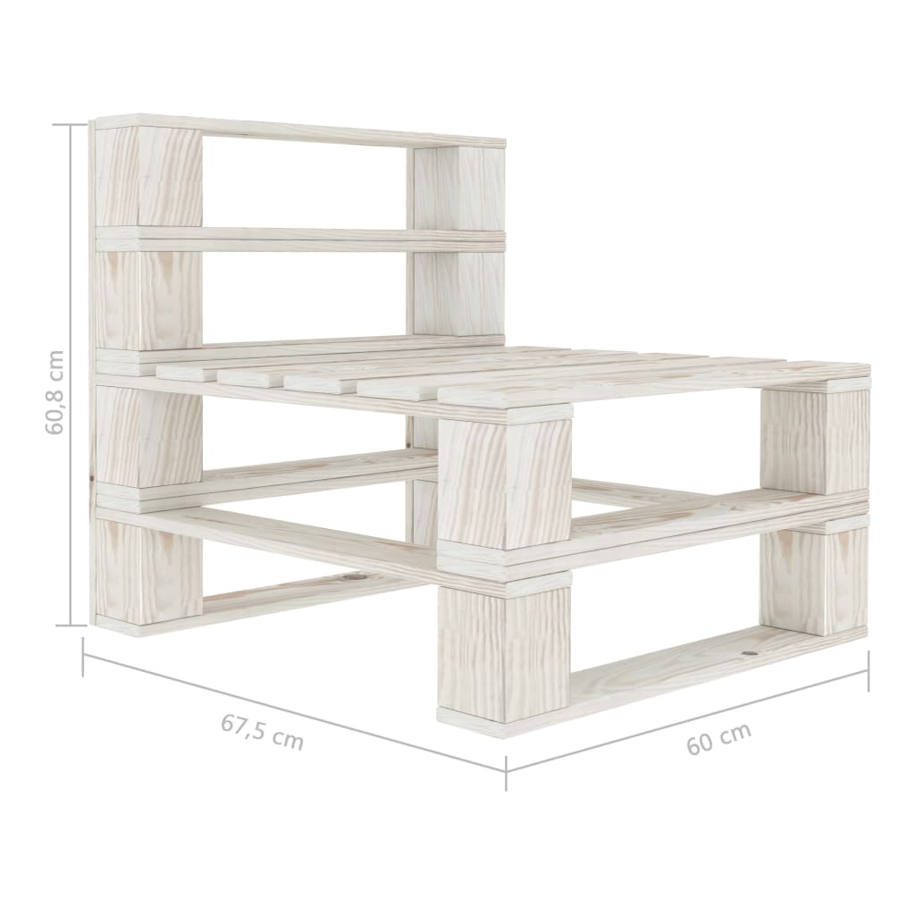 9-delige Loungeset pallet hout wit