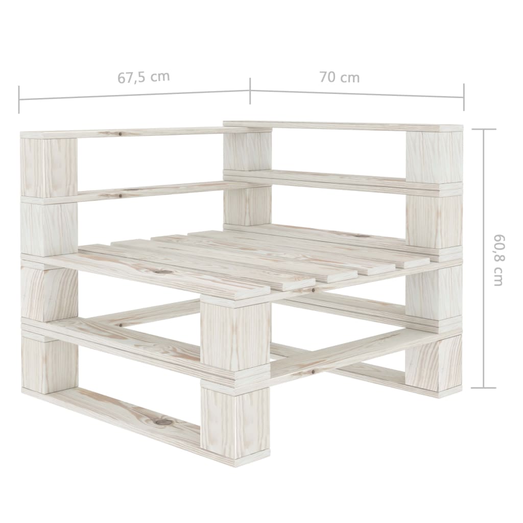 4-delige Loungeset pallet hout wit