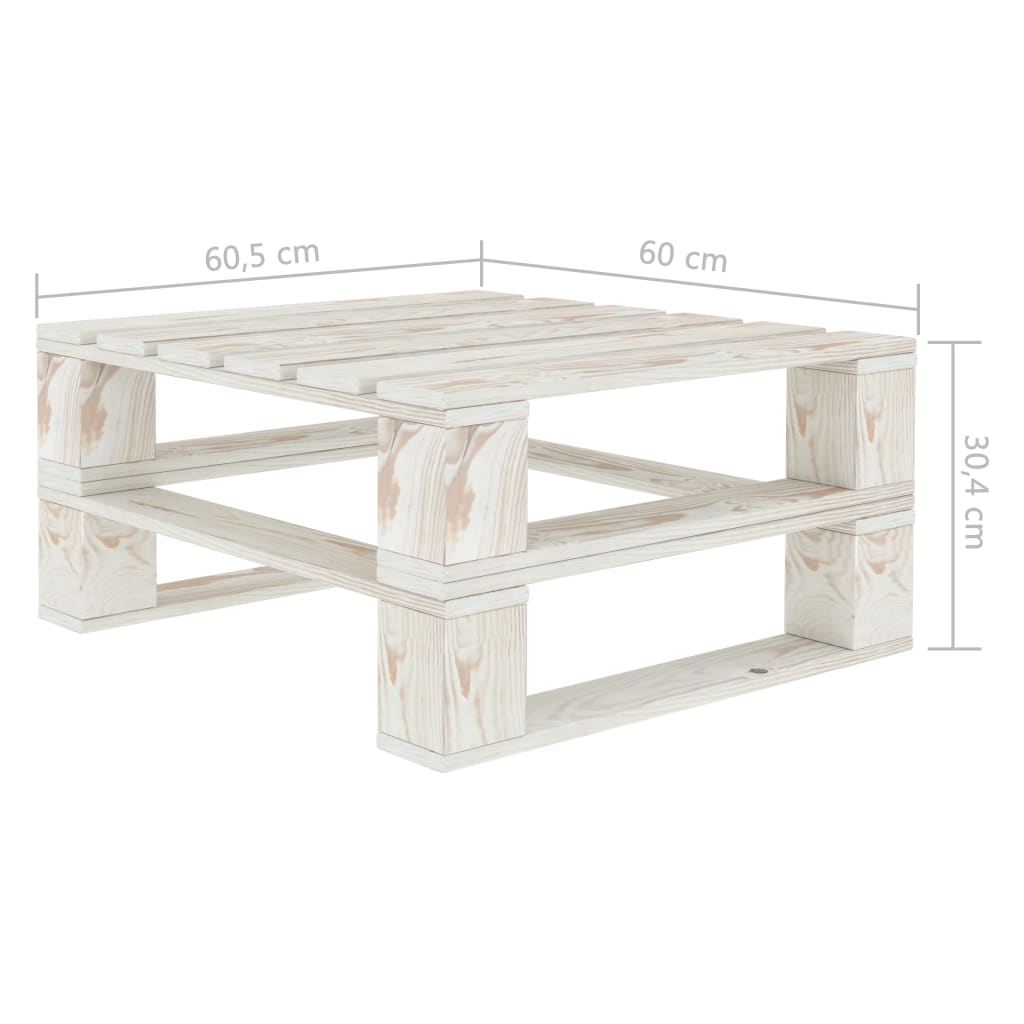 6-delige Loungeset met crèmekleurige kussens pallet hout