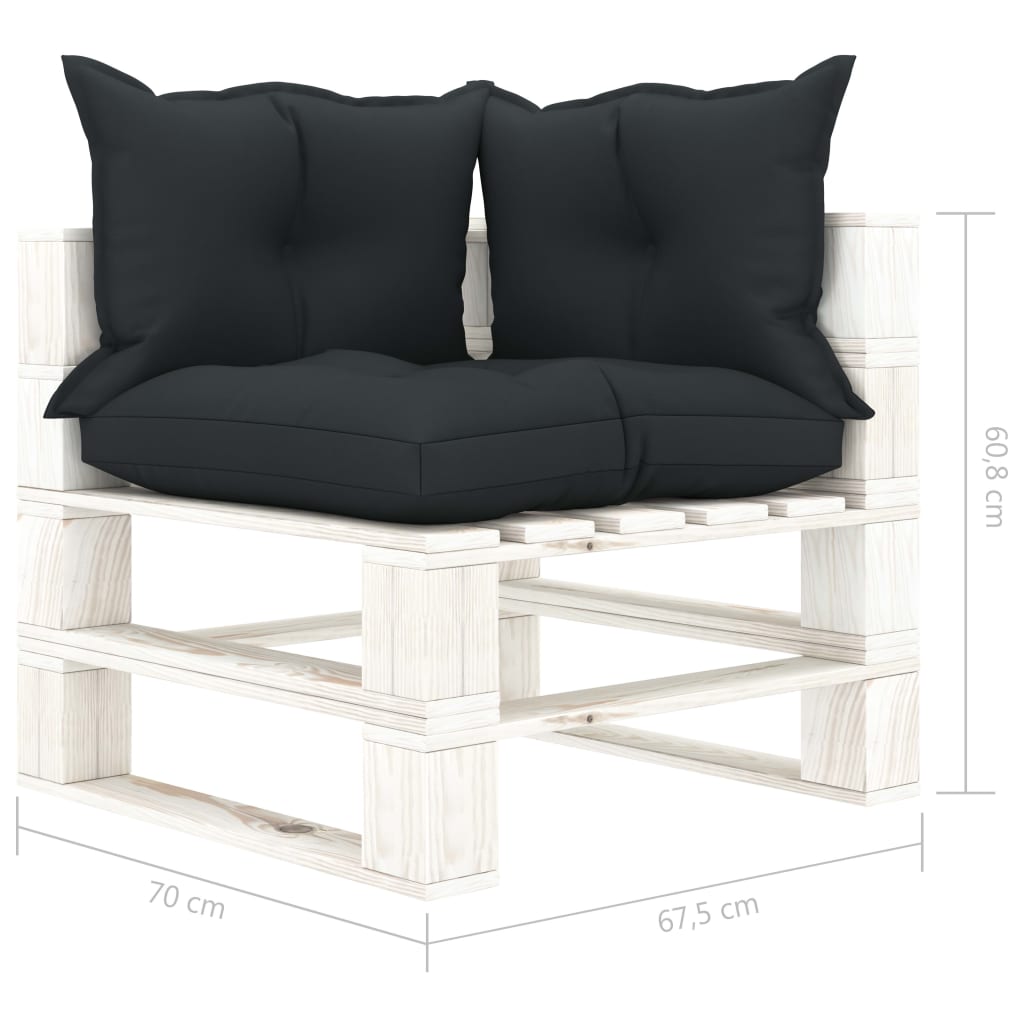 6-delige Loungeset pallet hout wit