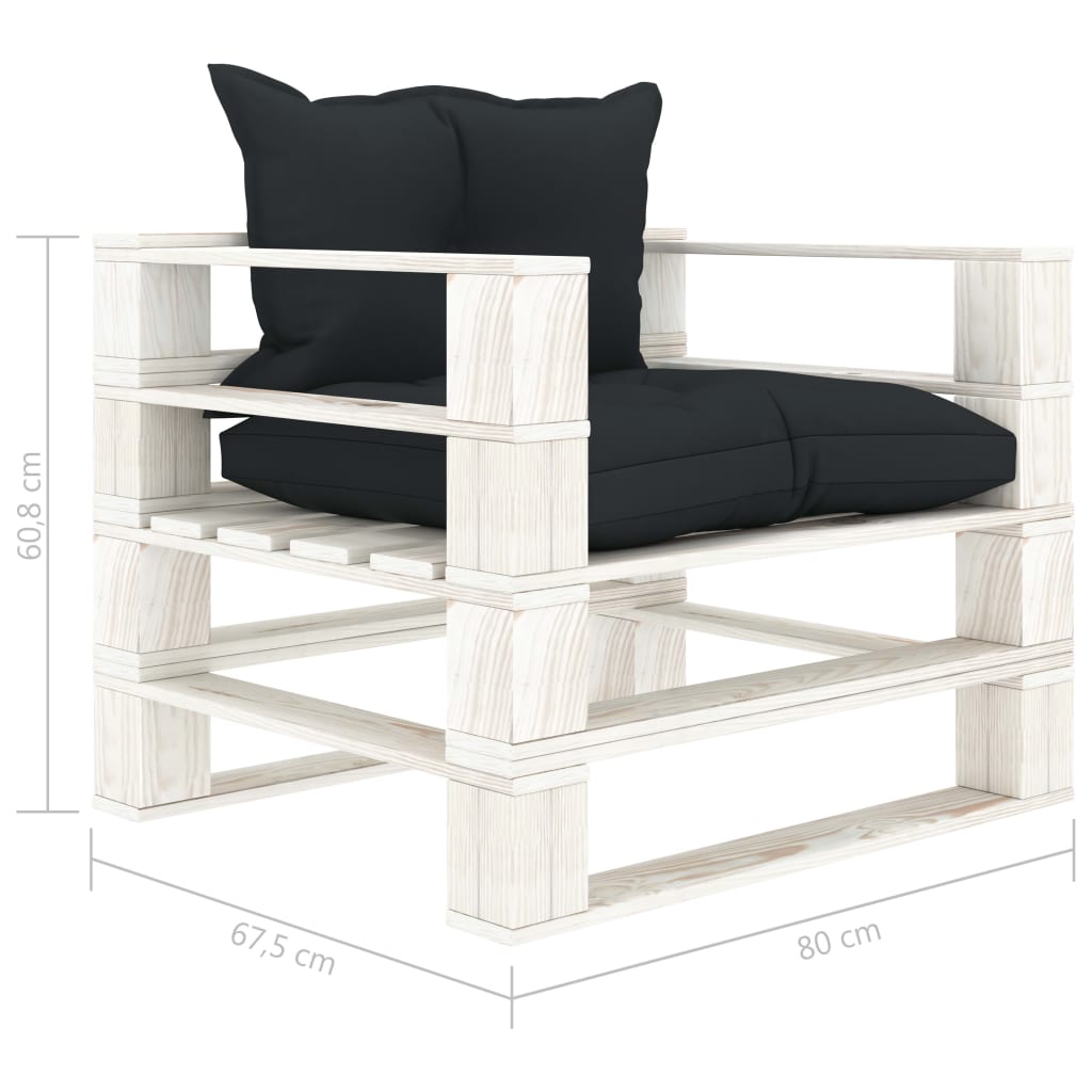 6-delige Loungeset pallet hout wit