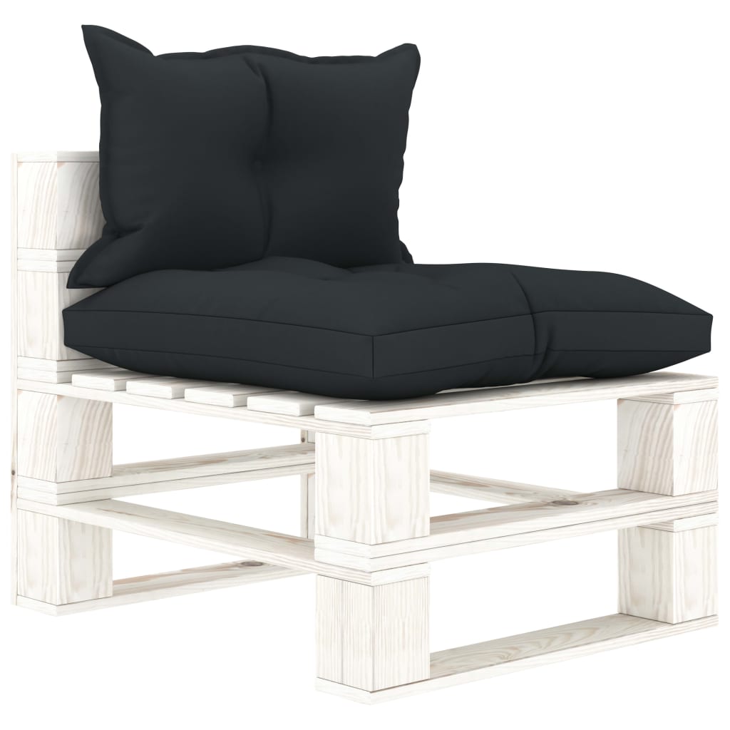 9-delige Loungeset pallet hout wit