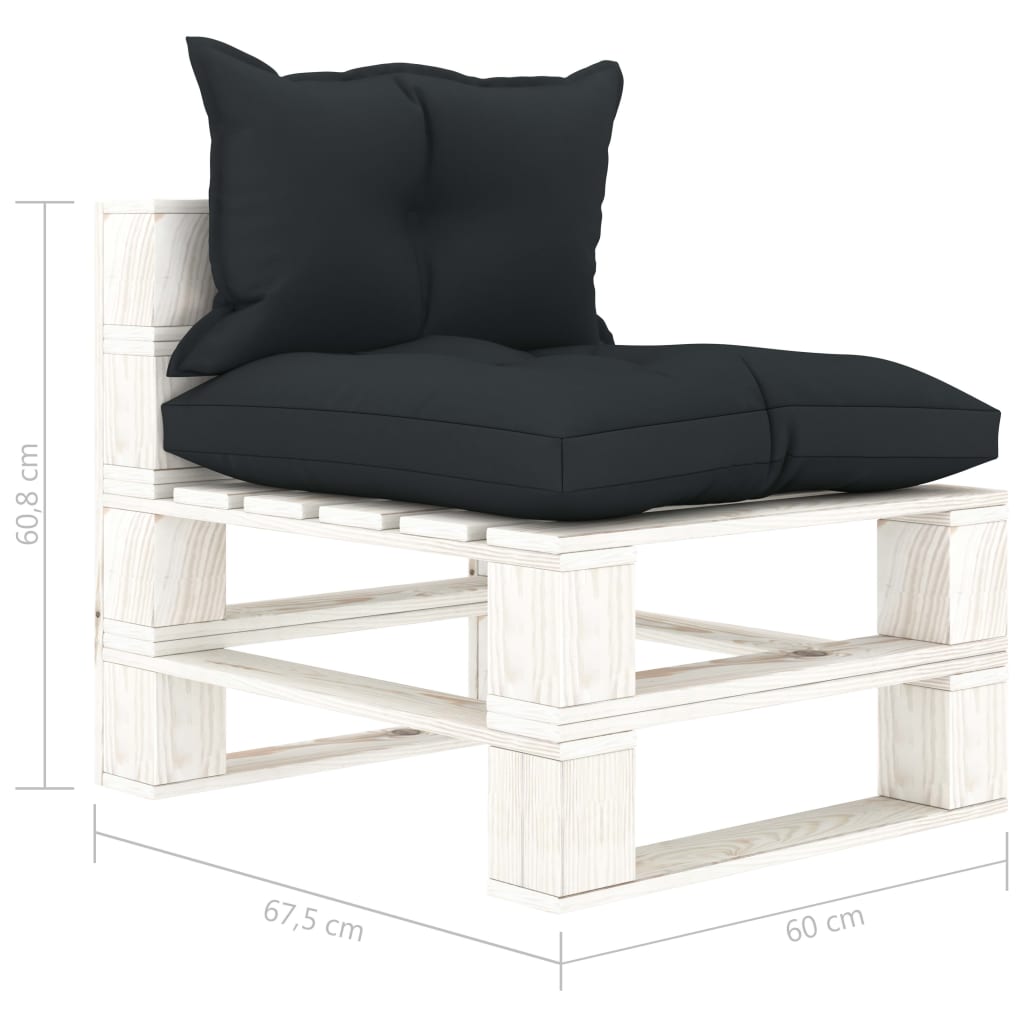 9-delige Loungeset pallet hout wit