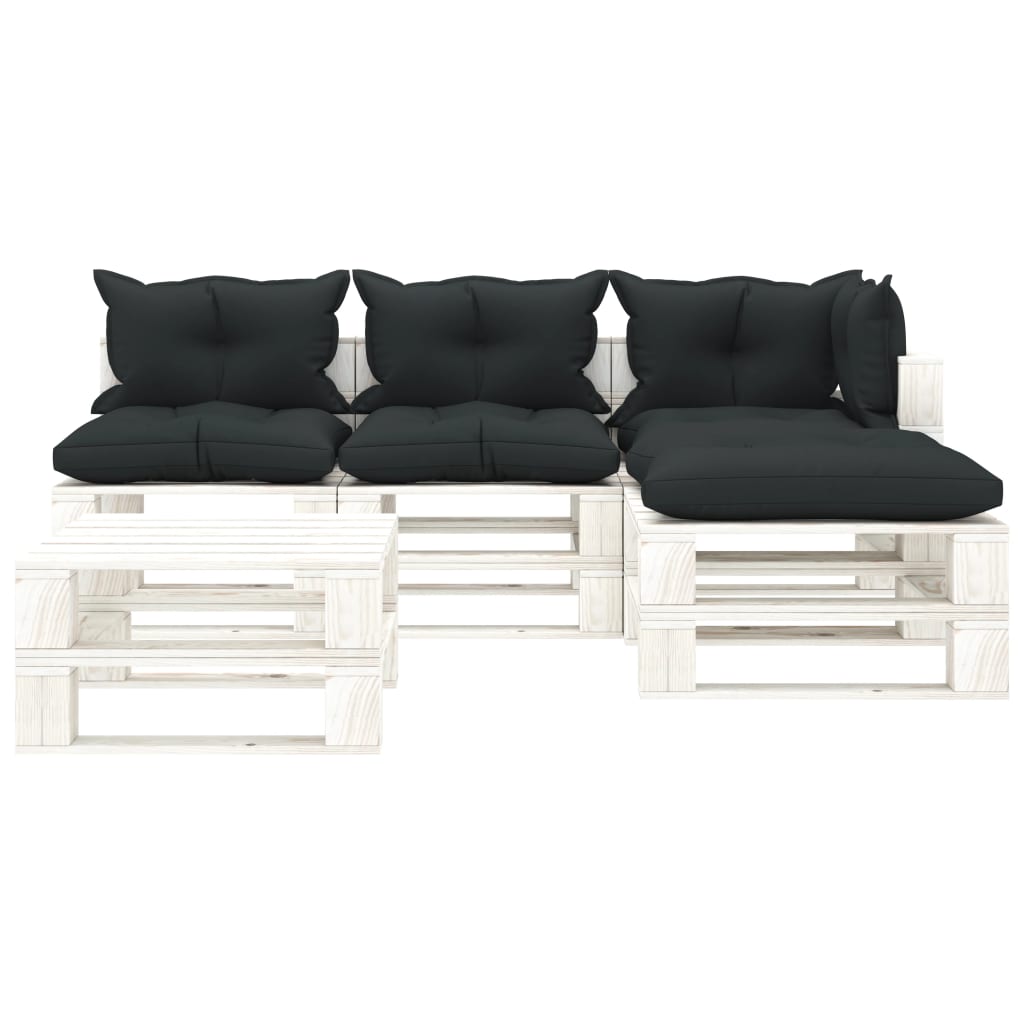 5-delige Loungeset pallet hout wit