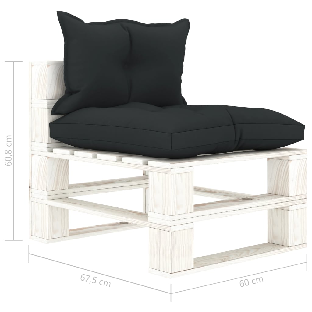 7-delige Loungeset pallet hout wit