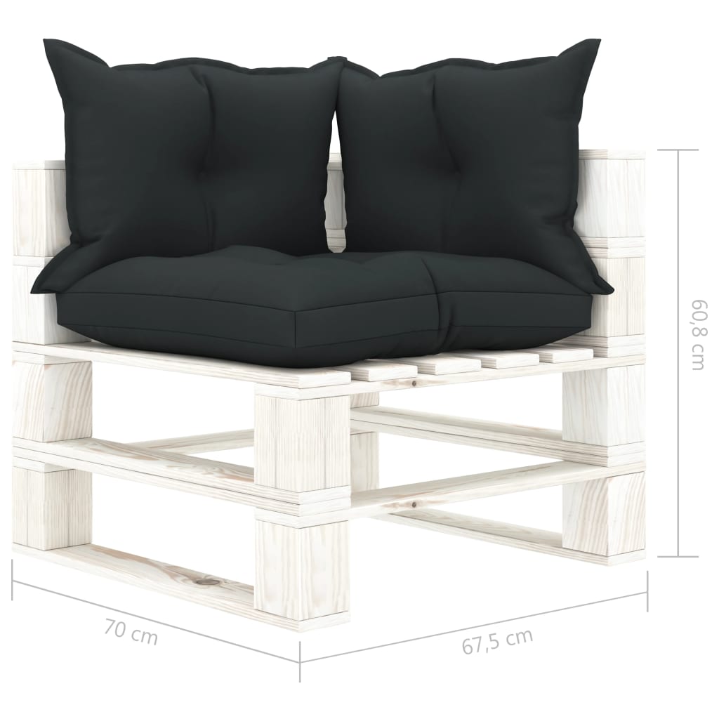 5-delige Loungeset pallet hout wit