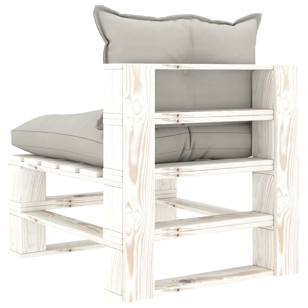 6-delige Loungeset met antracietkleurige kussens pallet hout