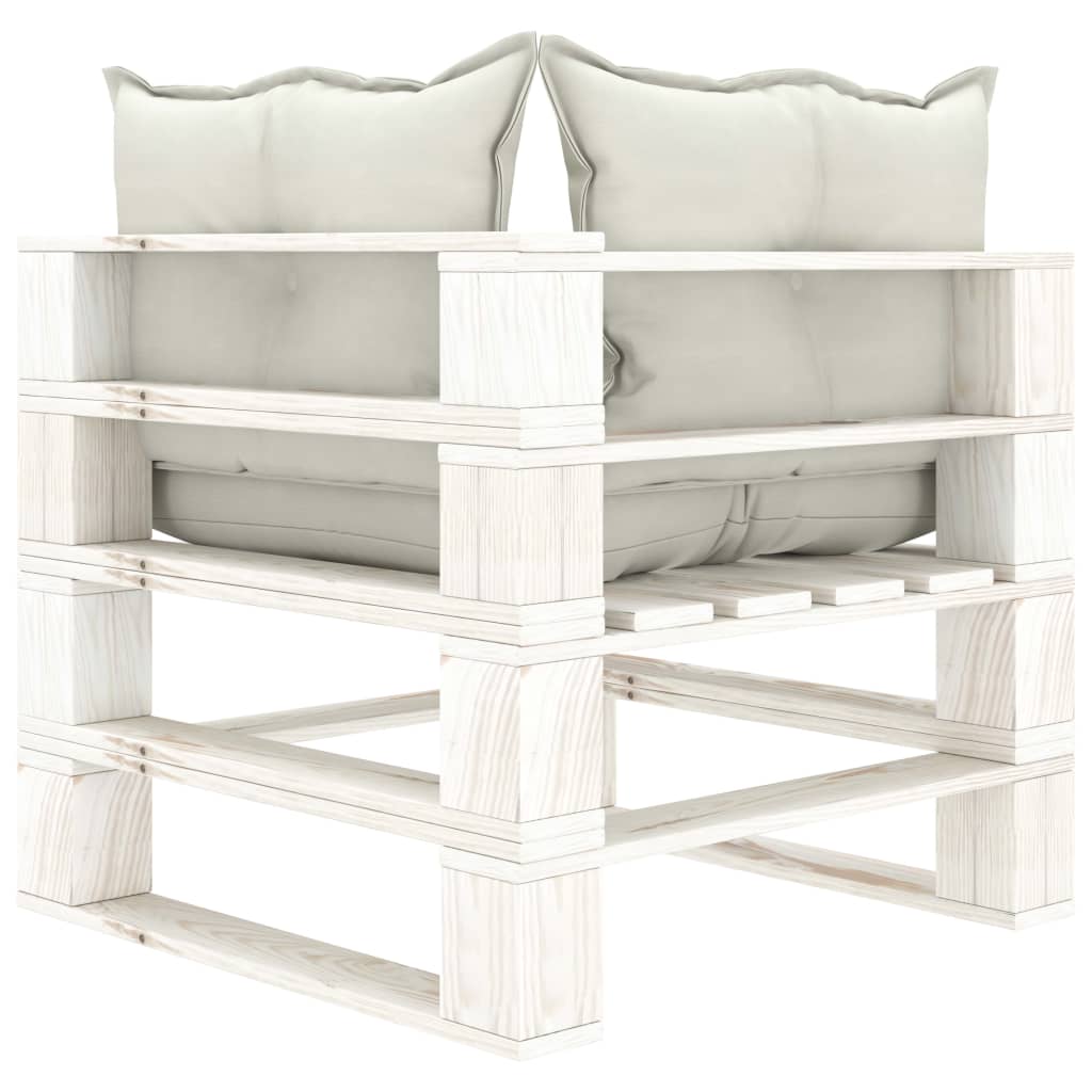 9-delige Loungeset pallet hout wit