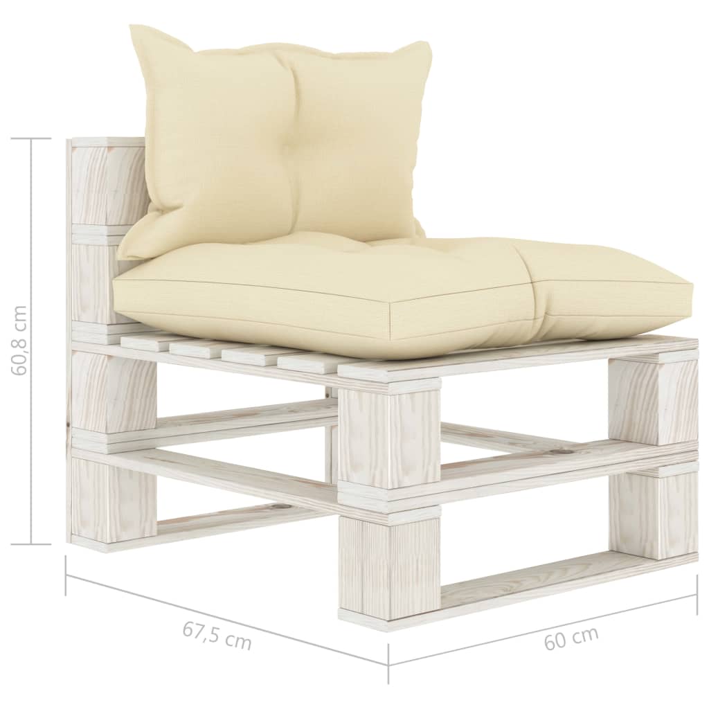 6-delige Loungeset met antracietkleurige kussens pallet hout